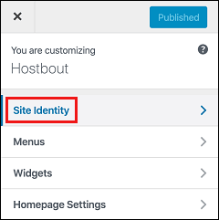 Site Identity Tab in WordPress