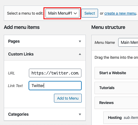 Add Custom Link to WordPress Menu