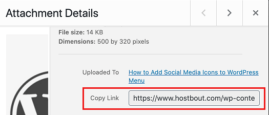 Copy Image Link Option in WordPress